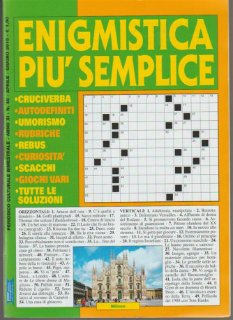 Enigmistica più Semplice - bimestrale n. 48 Aprile 2018  - Milano 