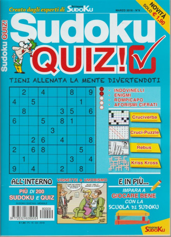 Sudoku Quiz - n. 9 - marzo 2018 - mensile
