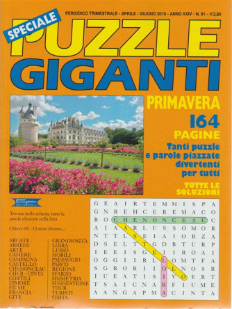 Speciale Puzzle Giganti  primavera n. 91 - periodico trimestrale aprile - giugno 2018