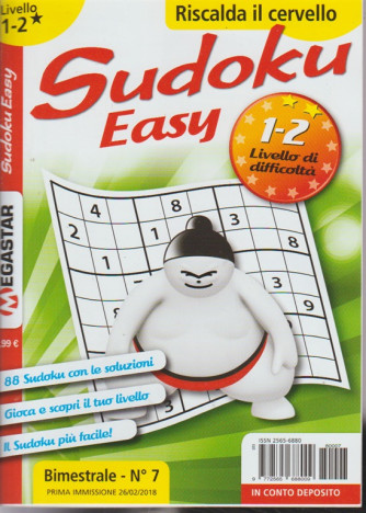 Sudoku Easy - Liv.1-2 n. 7 - bimestrale 26 febbraio 2018