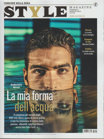 Style magazine- mensile n.4 Aprile 2018- Gabriele Detti: la mia forma dell'acqua
