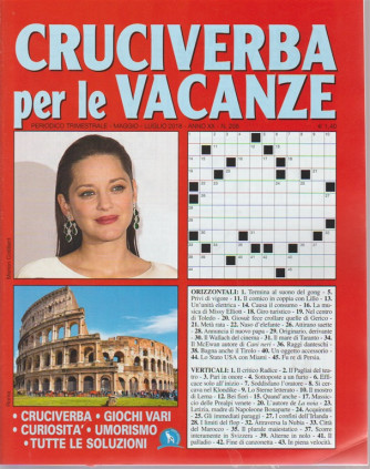 Cruciverba Per Le Vacanze - n. 208 - periodico trimestrale - maggio - luglio 2018