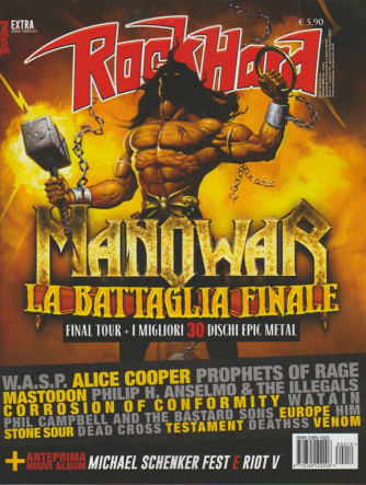 Rockhard Extra - bimestrale n. 19 Gennaio 2018 Manowar la battaglia finale