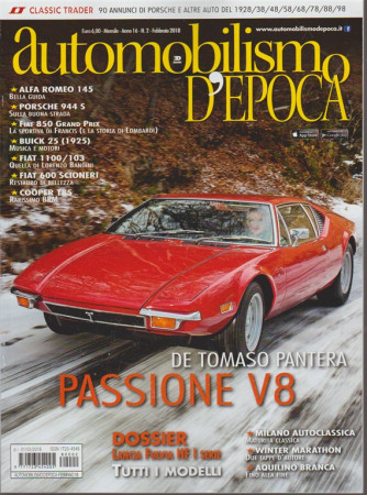 Automobilismo d'Epoca - Mensile n.2 Febbraio 2018 De Tommaso:Pantera Passione V8