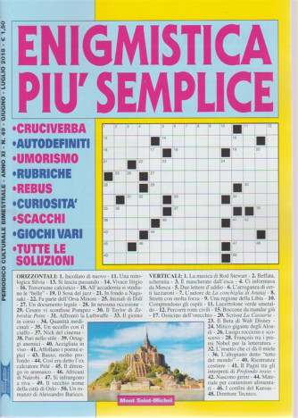 Enigmistica Piu' Semplice n. 49 - periodico culturale bimestrale - giugno - luglio 2018
