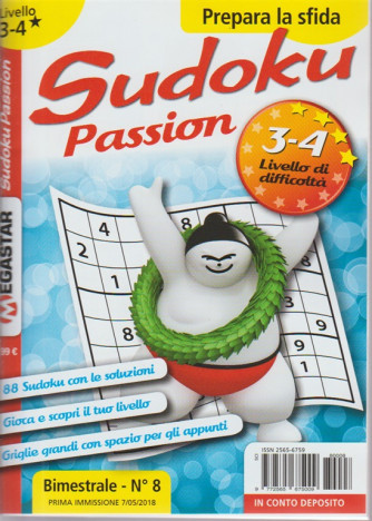 Sudoku Passion - Liv.3-4 n. 8 - bimestrale - 7/5/2018