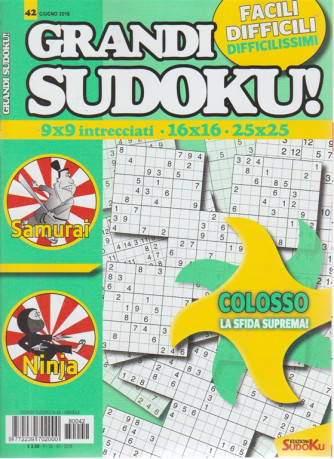 Grandi Sudoku - n. 42 - giugno 2018 - mensile 