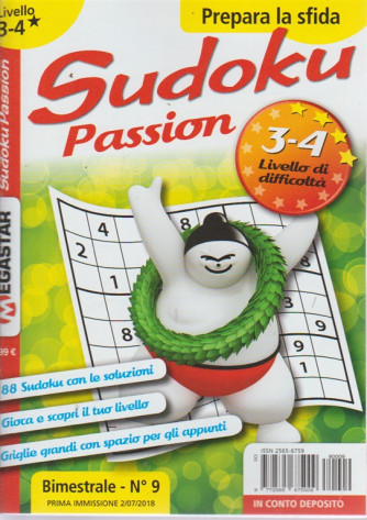 Sudoku Passion - Liv.3-4 - n. 9 - bimestrale - 2/7/2018 - 