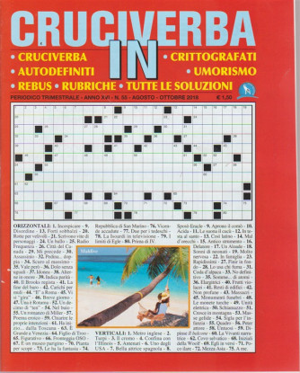 Cruciverba In - n. 55 - trimestrale - agosto - ottobre 2018 - 
