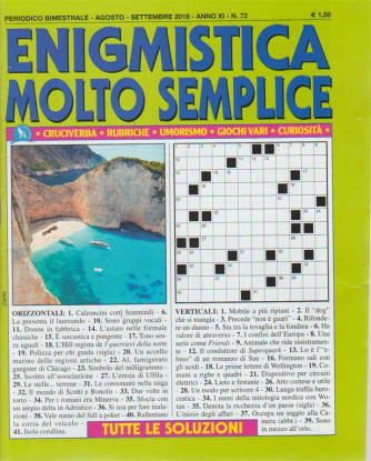 Enigmistica Molto Semplice - n. 72 - bimestrale - agosto - settembre 2018