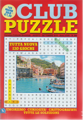 Club Puzzle - n. 265 - bimestrale - agosto - settembre 2018 - 120 giochi - 100 pagine