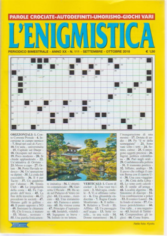 L'enigmistica - n. 111 - bimestrale - settembre - ottobre 2018 