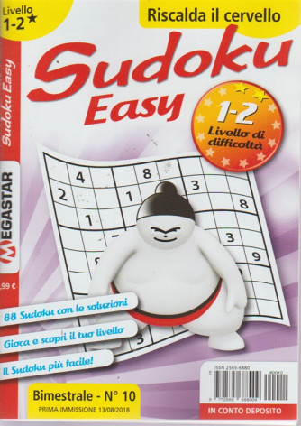 Sudoku Easy - Liv.1-2 - n. 10 - bimestrale - 13/8/2018 - 