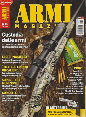 Armi Magazine - n. 9 - settembre 2018 - mensile