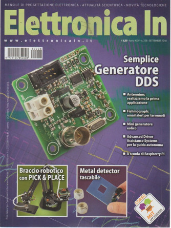 Elettronica In n. 228 - settembre 2018 - mensile