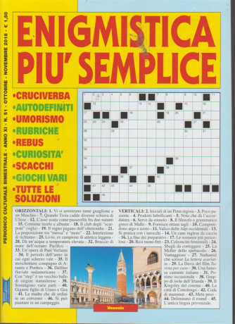 Enigmistica più semplice - n. 51 - ottobre - novembre 2018 - bimestrale - 