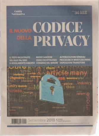 Il nuovo codice della privacy - n. 3 - bimestrale - settembre 2018 - 
