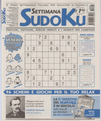 Settimana Sudoku - n. 624 - 28 luglio 2017 