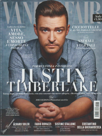 VANITY FAIR settimanale n. 33 - 24 Agosto 2016 Justin Timberlake