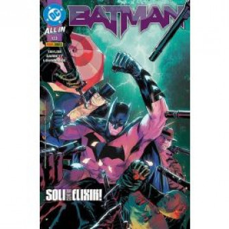 Copertina Batman Magazine numero 123 con Batman, Harvey Bullock e Pinguino contro l'associazione Elixir