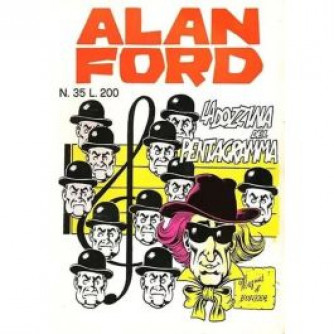 Copertina Alan Ford Anastatica numero 35 - La dozzina del pentagramma con illustrazione del gruppo TNT