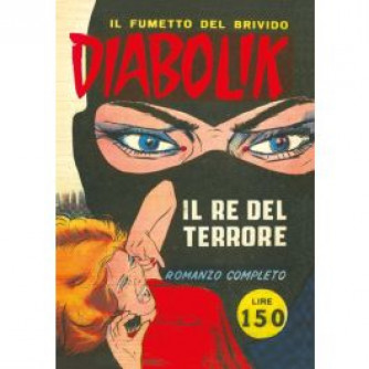Copertina Diabolik Anastatika n.237 con titolo 'Il re del terrore' e immagine del personaggio Diabolik