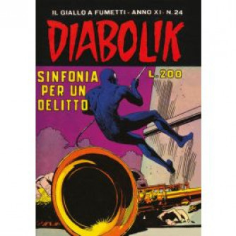 Copertina Diabolik Anastatika n.24 Sinfonia per un delitto - fumetto giallo con titolo in evidenza
