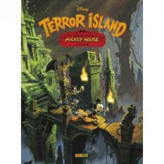 Copertina Disney Collection Terror Island con Topolino, Pippo e Paperino in versione detective