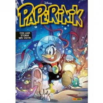 Copertina di Paperinik numero 106 con il supereroe Disney Paperinik in azione