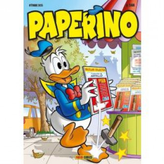 Copertina della rivista Paperino Ottobre 2025 con Paperino e personaggi Disney in avventure colorate