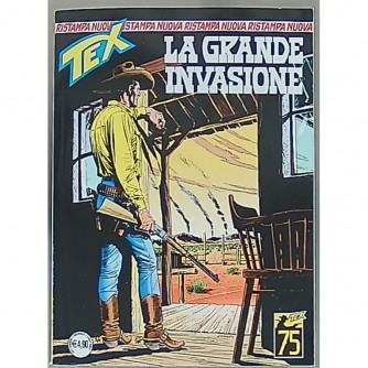 Copertina di TEX NUOVA RISTAMPA con Tex Willer nella storia 'La grande invasione', fumetto western