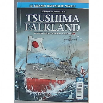 Copertina fumetto COSMO SERIE BLU con illustrazione di battaglie navali, titolo Le grandi battaglie navali e autori Jean-Yves Delitte