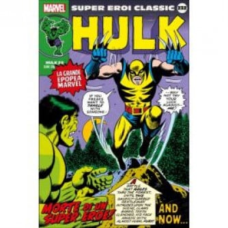 Copertina Super Eroi Classic dedicata a Hulk con titolo Morte di un Super Eroe! e logo Marvel