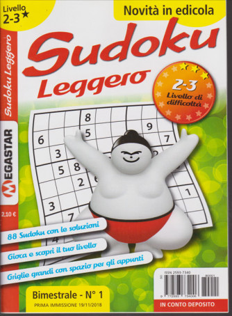 Sudoku leggero - n. 1 - bimestrale - 19/11/2018 - livello 2-3