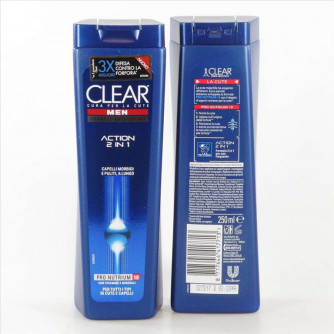 Clear shampoo Action 2in1 ml.250 - Shampoo 3X Migliore antiforfora for men