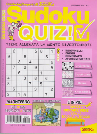 Sudoku Quiz - n. 17 - mensile - 15/11/2018