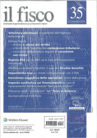 Il Fisco-Settimanale approfondimenti per professionisti e imprese n.35/2015