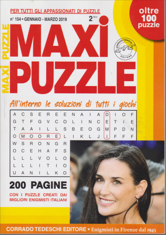 Maxi Puzzle - n. 154 - gennaio - marzo 2019 - trimestrale - oltre 100 puzzle - 200 pagine