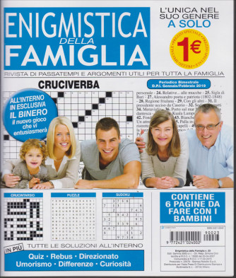 Enigmistica Della Famiglia - n. 23 - bimestrale - gennaio - febbraio 2019 - 