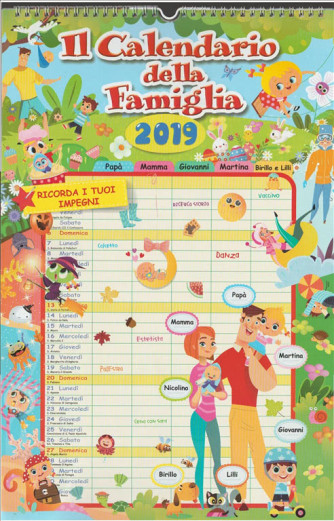 Il calendario della famiglia 2019 - cm. 29 x 45 con spirale 