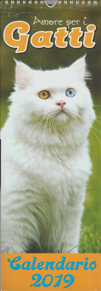 Calendario 2019 -Amore per i Gatti - cm. 15 x 42 con spirale 