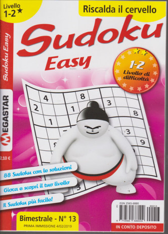 Sudoku Easy - n. 13 - bimestrale - 4/2/2019