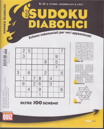 Solo Sudoku Diabolici - n. 23 - ottobre - dicembre 2019 - trimestrale - 