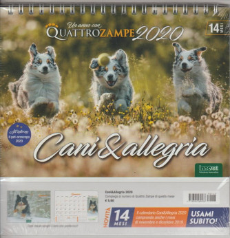 Calendario 2020 da tavolo "Cani & Allegria"- cm. 19 x 14 x 10 con spirale 