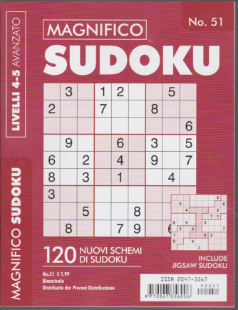 Magnifico Sudoku - n. 51 - livello 4-5 avanzato - bimestrale - 