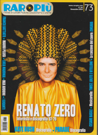 Raropiu' - Renato Zero - n. 73 - novembre 2019 - mensile