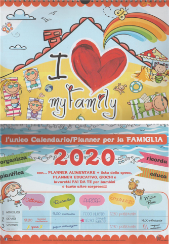 Calendario 2020 "I love my Family"- cm. 31 x 44 con spirale 