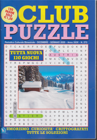 Club Puzzle - n. 273 - bimestrale - dicembre - gennaio 2020 - 100 pagine - 120 giochi