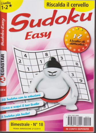 Sudoku Easy - Liv.1-2 - n. 18 - bimestrale - 21/12/2019 - Riscalda il cervello