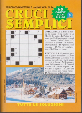 Cruci Semplici - n. 94 - bimestrale - gennaio - febbraio 2020 - 68 pagine